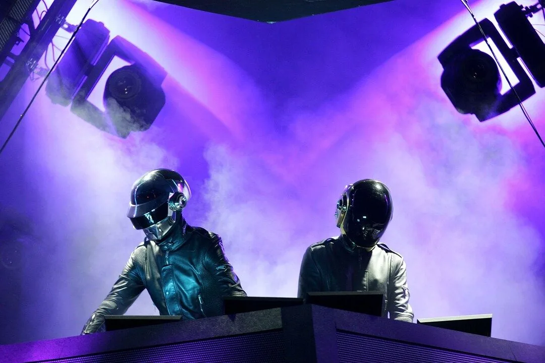 Daft Punk on stage in the Dior Homme leather jackets