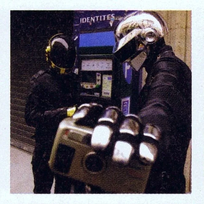 Daft Punk in Dior Homme leather in a Paris street
